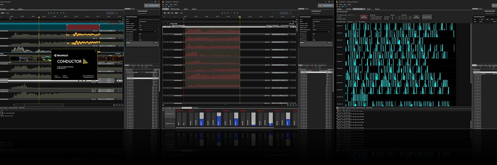 Conductor, programming lighting, motion and effects against the show timeline.