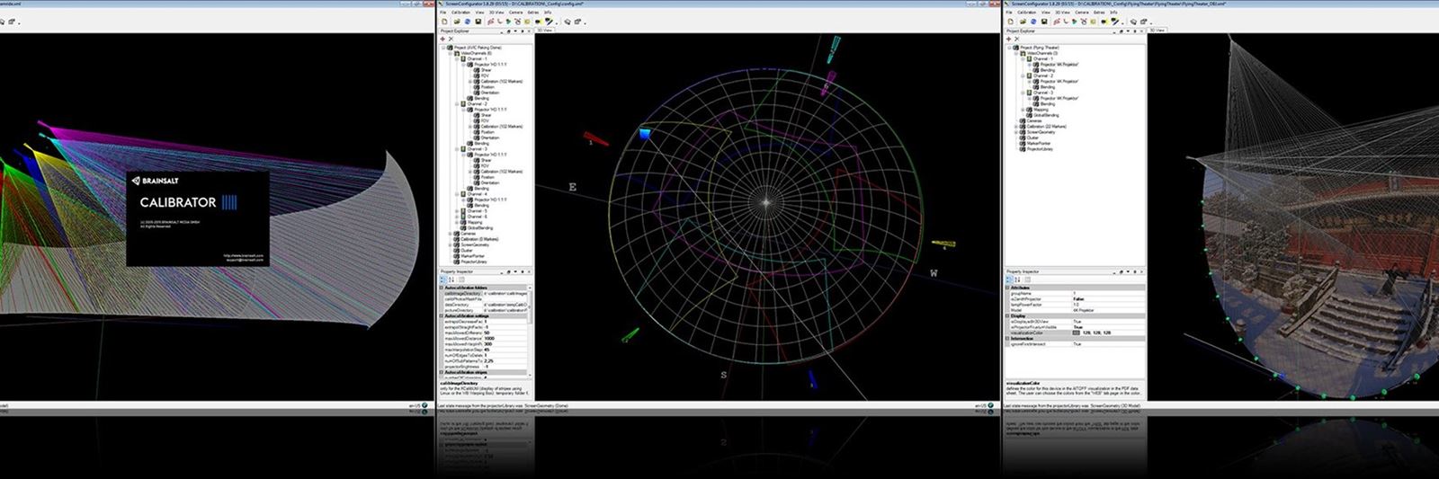 Calibrator, aligning a multi-projector system from photographs of the screen.
